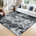 Washable Square 8'x8' Area Rug for Living Room Black White (Black/Navy Blue/Gray / 8' x 8' (Square))
