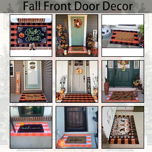 Orange and White Plaid Rug (Orange & White Plaid / 3' x 5' (Rectangular))