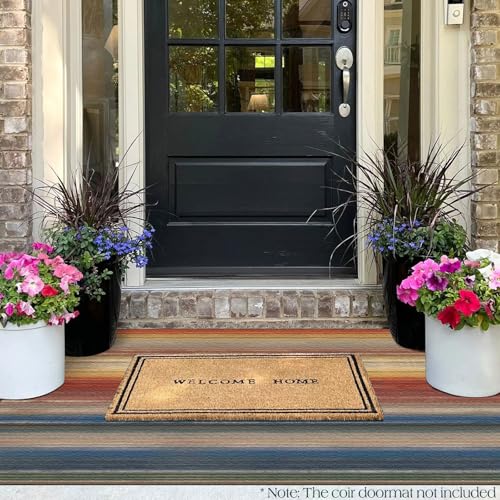 3x5 Ombre Entry Rug (Sunset Ombre - Rust/Blue / 3' x 5' (Rectangular))