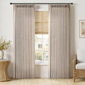 Pinch Pleated Thick Linen Curtains 90 Inch 2 Panels Burlywood Birch (Burlywood Birch / 40"W x 90"L (Pack of 2))