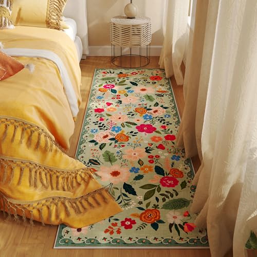 Runner Rug 2x6 Washable (Green / 2' x 6' (Rectangular))