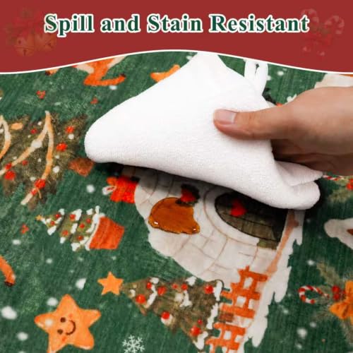 Washable Christmas Rug Runner 2x6 (2' x 6' (Rectangular) / Xmas/Green)