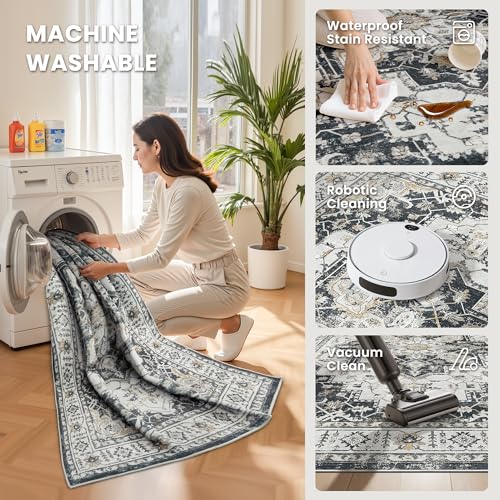 6x9 Area Rugs for Living Room (Black / 6' x 9' (Rectangular))