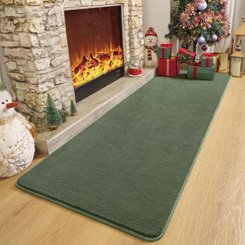 Modern Soft Hallway Runner Rug (2' x 6' (Runner) / Sage Green)