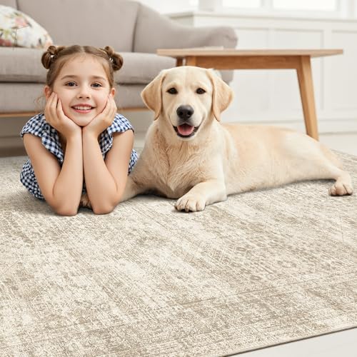 10x12 Area Rugs for Living Room Washable Rug Non (Beige / 10' x 12' (Rectangular))