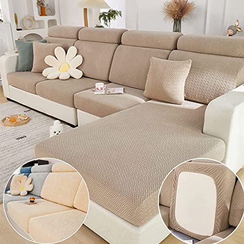 Couch Cushion Covers for Sofa Couch Covers Wear (Texture-light Coffee / Medium Back Cover)