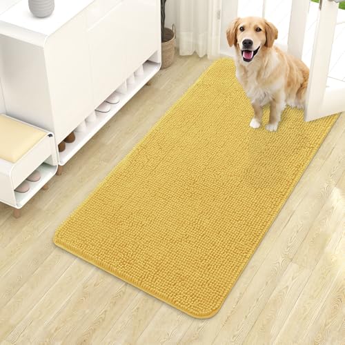 Dog Door Mat for Muddy Paws 40x24 (Yellow / 40" X 24")
