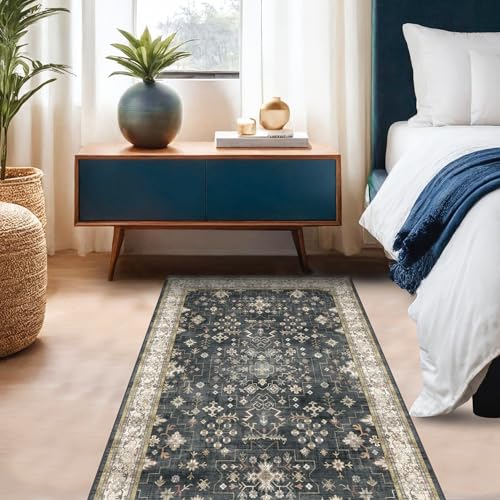 Boho Washable 4x6 Entryway Rug (4' x 6' (Rectangular) / Ashen / Multi)