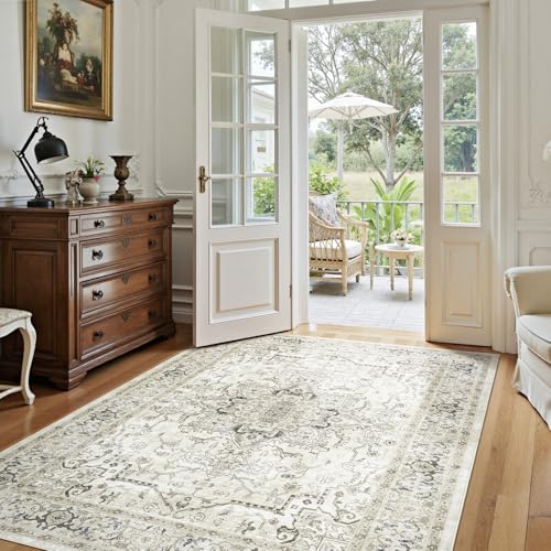 6x9 Beige Area Rugs for Bedroom Living Room (Sunflower Beige / 6' x 9' (Rectangular))
