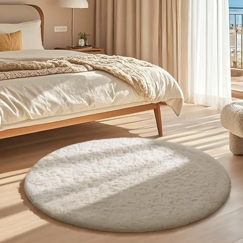Round Rugs 3Ft Ivory Circle Area Rug (2- Ivory / 3' (Round))
