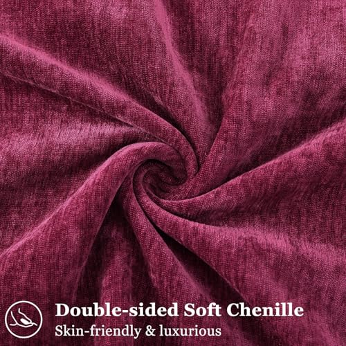 Chenille Rhododendron Throw Pillow Covers 18x18 Set of 2 (Rhododendron / 18" x 18" (Pack of 2))