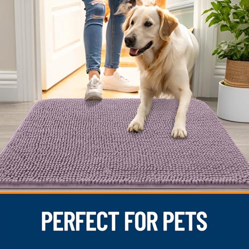 Dog Door Mat for Muddy Paws 47x17 (Deep Plum / 47" X 17")