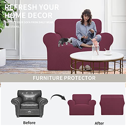 Stretch Oversized Chair Slipcover with Arm Washable ASH Rose (Small-XL Chair / Ash Rose)
