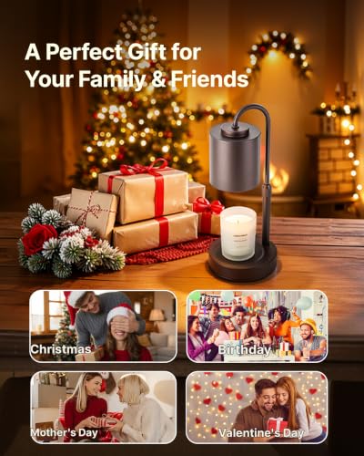 Dimmable Candle Warmer Lamp with Timer (Coffee)