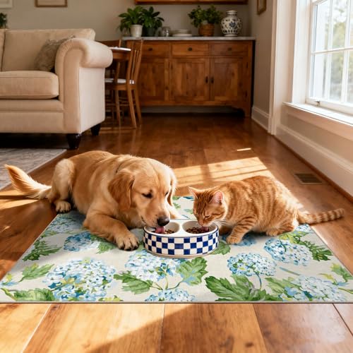 Floral Outdoor Rug (Hydrangea Blooms - Light Blue / 2'4" x 3'7" (Rectangular))