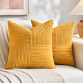 2 Packs Gold Yellow Big Decorative Throw Pillow Covers 24x24 Inch for Couch Bed Sofa (Gold Yellow / 24" x 24" (Pack of 2))