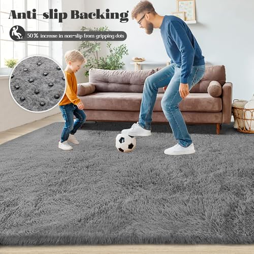 8x10 Area Rugs for Living Room (Dark Grey / 8' x 10' (Rectangular))