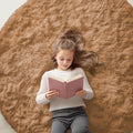 Khaki Round Rugs for Bedroom (5 Ft Round / Khaki)