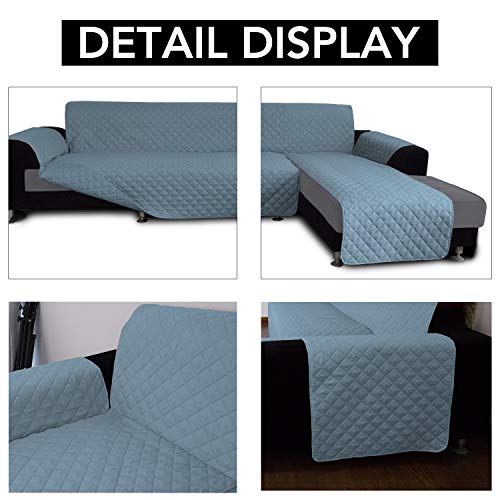 Reversible L Shape Sectional Couch Cover (Large / Light Blue/Light Blue)