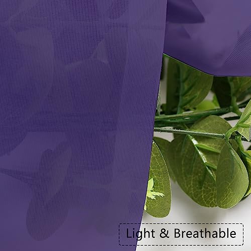 Sheer Valances for Windows 2 Packs (Purple / 42"W x 14"L (Pack of 2))