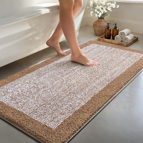 48x24 Long Bathroom Rugs Non Slip Washable (Coffee / 2' x 4' (Rectangular))