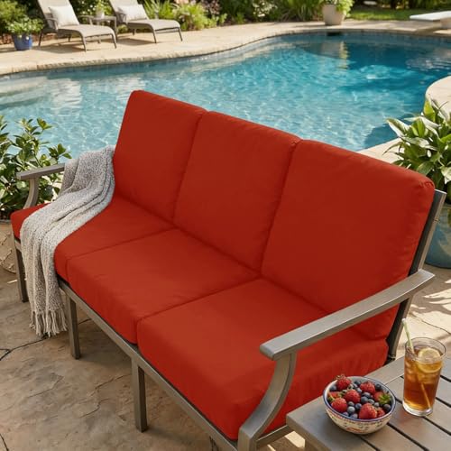 Milk Silk Couch Cushion Covers (Rust / Seat Cover 2 Pack)