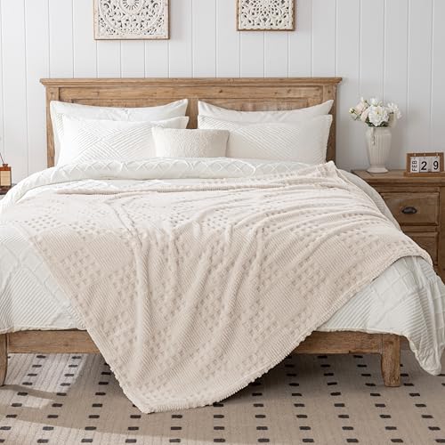 Waffle Beige Throw Blanket (Waffle Beige / Throw(50x60))