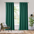Bedroom Blackout Curtains 80 inches Long (100% Blackout - Dark Green / 34"W x 80"L (Pack of 2))
