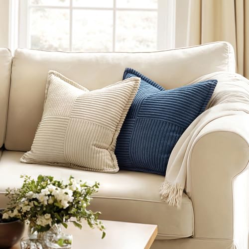 Decorative Throw Pillow Covers for Couch 20x20 Inch Blue 2 Pack (Blue / 20" x 20" (Pack of 2))