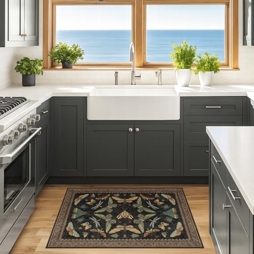 Small Black Entryway Rug (2' x 3' (Rectangular) / Black / Multi)