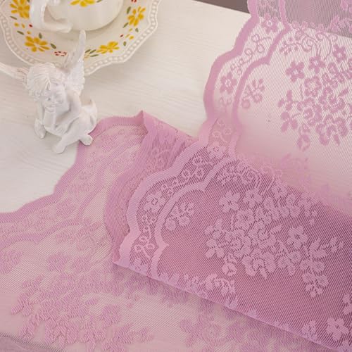 Vintage Lace Curtains 84 Inches Long (Lilac / 52"W x 84"L (Pack of 2))