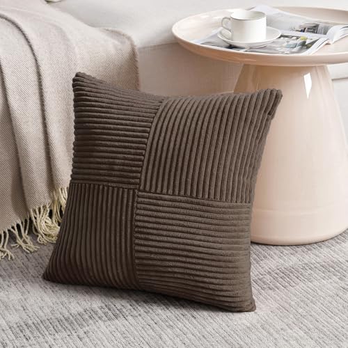 2 Packs Dark Brown Euro Decorative Throw Pillow Covers 26x26 Inch for Couch Bed (Dark Brown / 26" x 26" (Pack of 2))