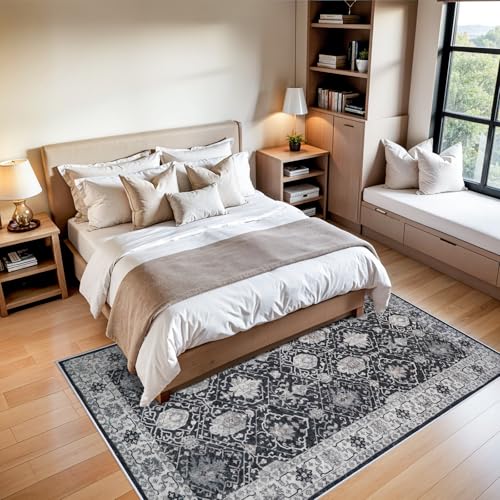 5x7 Living Room Area Rugs (5' x 7' (Rectangular) / Black/Navy)