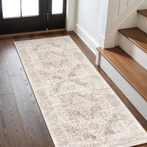2x6 Washable Runner Rug (Ivory/Beige / 2' x 6' (Runner))