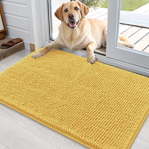 Dog Door Mat for Muddy Paws 36x24 (Yellow / 36" X 24")