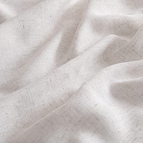 White Linen Curtains 42x84 Inch Length 2 Panels for Bedroom Decor (42"W x 84"L (Pack of 2) / Bleached Linen)