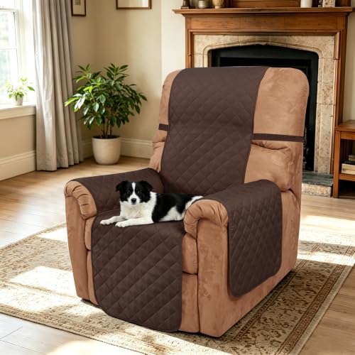Reversible Recliner Chair Covers (Chocolate/Chocolate / 28'' Recliner)
