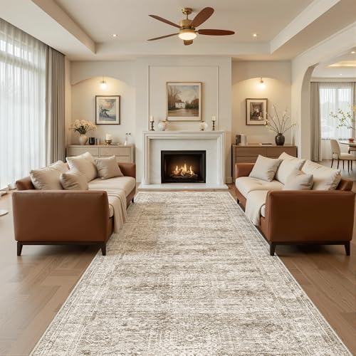 Washable 4x12 Hallway Runner Rug Non (Brown / 4' x 12' (Runner))