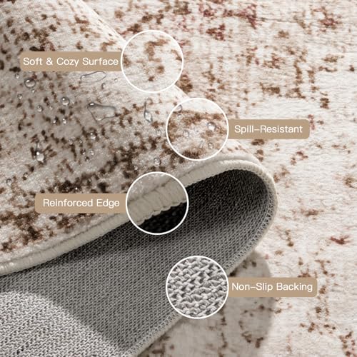 5x7 Area Rugs for Living Room (Vintage Beige Brown / 5' x 7' (Rectangular))