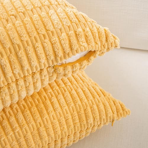 4 Packs Decorative Throw Pillow Covers for Living Room Couch Bed (18" x 18" (Pack of 4) / Yellow Green Series)