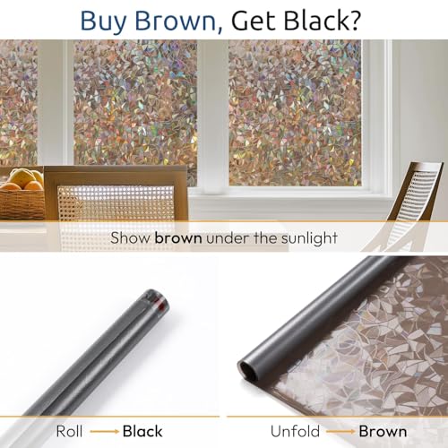 Rainbow Window Privacy Film (23.6" x 157.4" / Brown)
