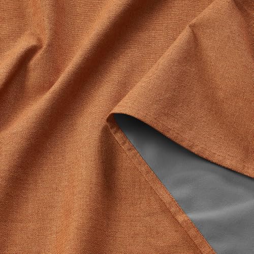 Burnt Orange Total Blackout Curtains 90 Inch Long for Dining (Burnt Orange / 52"W x 90"L (Pack of 2))