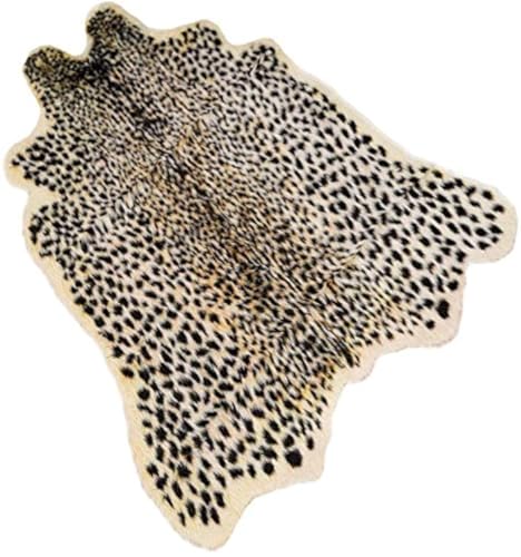 Leopard Print Rug (Beige+black Leopard Print - 40x37inch)