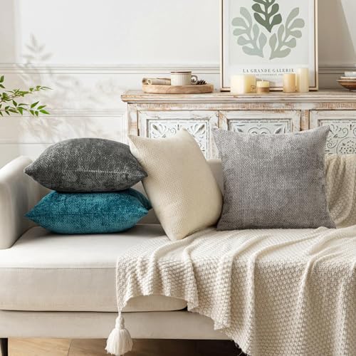 Decorative Couch Throw Pillow Covers 18x18 Inch Coastal Teal 2 Pack (18" x 18" (Pack of 2) / Teal)