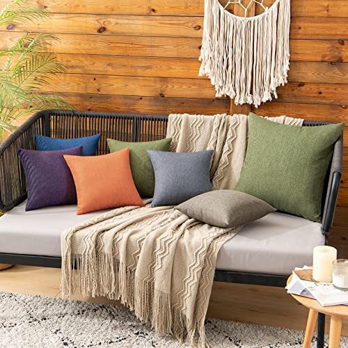 Decorative Outdoor Pillow Covers Waterproof 12x12 Dark Grey (12" x 12" (Pack of 2) / Dark Grey)