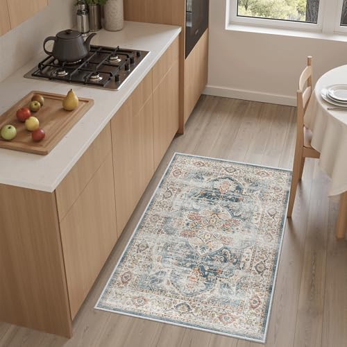 Washable Area Rug 2x3 Small Entryway Rugs Non (Navy / 2' x 3' (Rectangular))