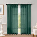 Hunter Green Sheer Curtains 72 Inches 2 Panels for Living Room (Hunter Green / 59"W x 72"L (Pack of 2))