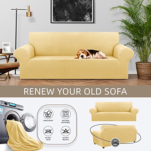 Stretch Couch Covers for Sofa (Champagne / Large)