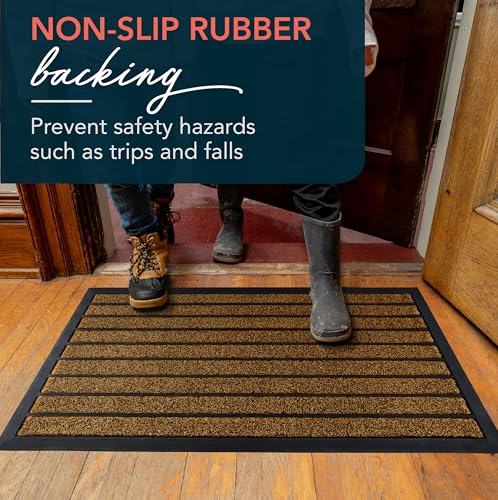 Extra Durable Door Mat Outside Entrance (32'' x 20'' (Rectangular) / Bright Brown)