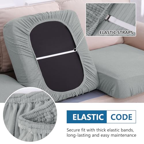 Waterproof Couch Cushion Covers for Pets (Light Grey / 1 Chaise+2 Seater)